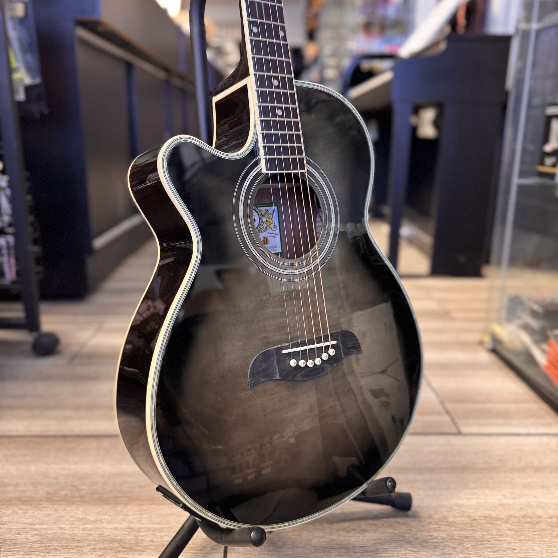 SALE - Oscar Schmidt Left Handed Acoustic/ Electric Guitar - OG10CEFTBLH-A