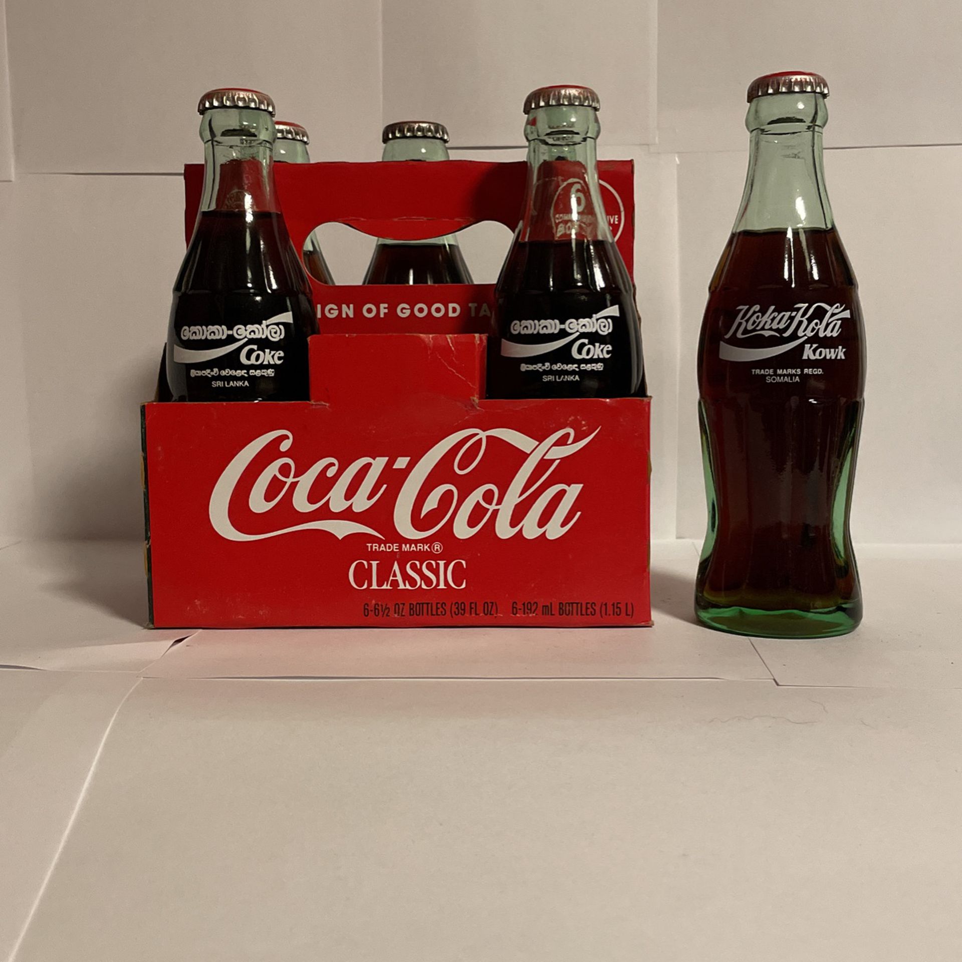 Coca-Cola the real thing around the world six pack