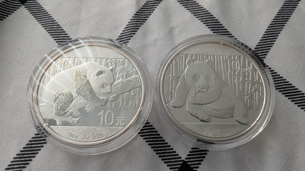 2015 & 2016 Silver.999 1 ounce Panda Coins