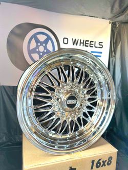 18x9.0 NEW CHROME BBS RS REP WHEELS/RIMS. DEGEN WHEELS. 5X100/5X114.3