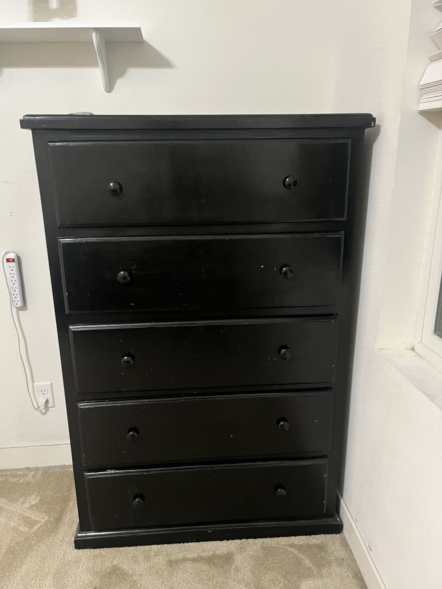 Black Wood Chest Of Drawers