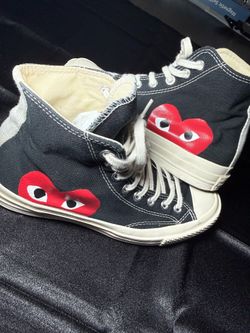 Converse x Comme des Garçons PLAY Chuck 70 High Black Heart Sneakers Men’s 7 / Women’s 9