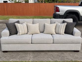 Large Light Gray 3-Seater Sofa – 93” Wide