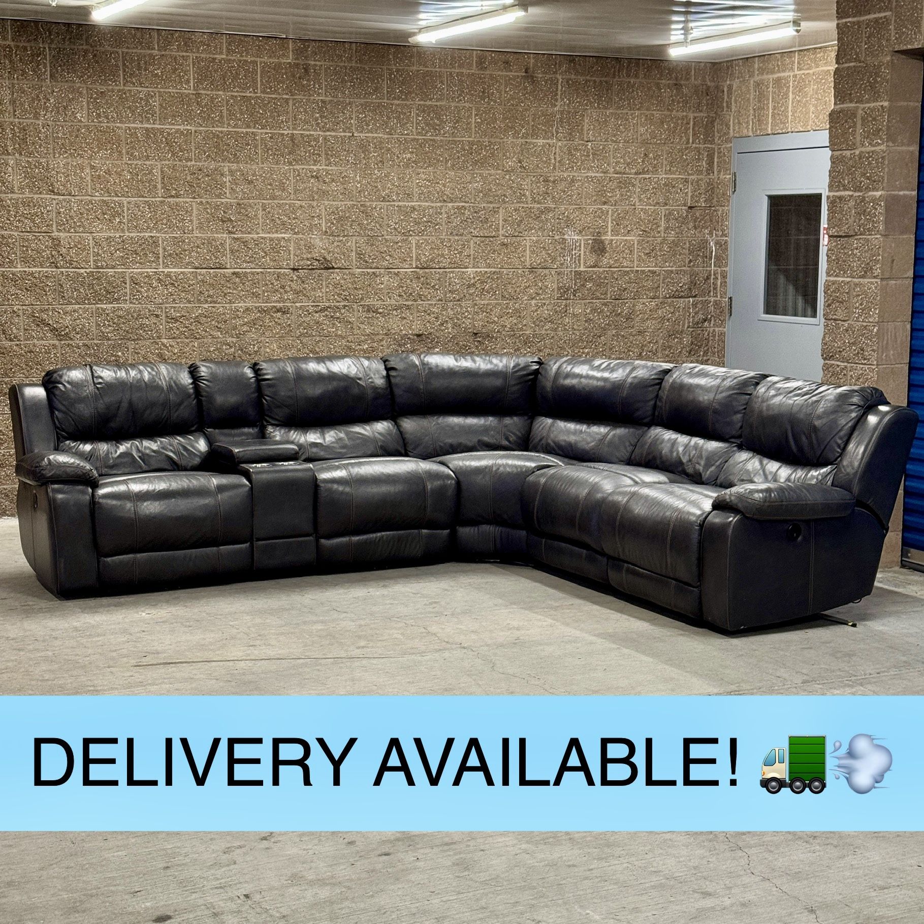 Gray Real Leather Power Reclining L Sectional Couch Sofa from Costco (DELIVERY AVAILABLE! ππ¨)
