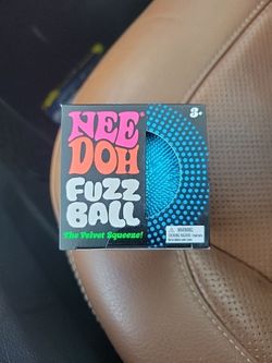 AUTHENTIC Needoh Fuzzball The Velvet Squeeze New In Box Nee Doh Blue