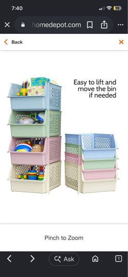 Instastackable storage bins
