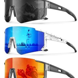 Brand: OUKEMAX Polarized Sport Sunglasses-Men-Women Running-Sunglasses: Cycling Sun Glasses UV Protection Driving Fishing 3packs. Brand new. Never bee