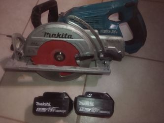36v Makita circular saw with two 5.0 battery