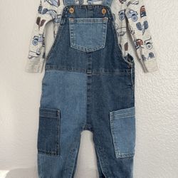 Carter’s, H&M Bodysuit and Overall 6-9 Months 