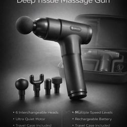 AERLANG Deep Tissue Massage Gun w 6 Heads & Travel Case