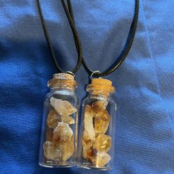 Citrine In A Bottle Necklaces