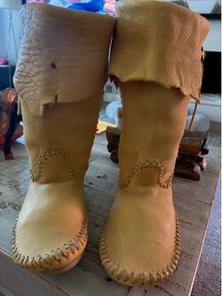 Deerskin moccasin style boots