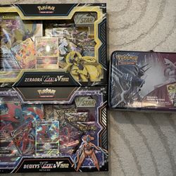 Pokemon Cards Deoxys/Zeraora Vmax/Vstar Battle boxes and Dialga & Palkia Collector Chest