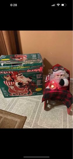 Santa In Sleigh Lighted Motion Activated Santa