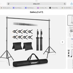 Emart Banner Stand, 10x8 ft Heavy Duty Adjustable Backdrop Stand EM-BS012630