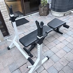 Bench and bar stand for exercise