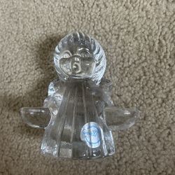 Vintage Goebel Germany Clear Glass Christmas Angel Candle Holder