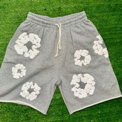 grey denim tears shorts size Small