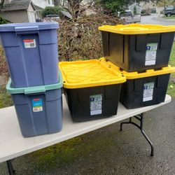 Black and Yellow Top Storage Bins and Roughneck Storage Boxes 