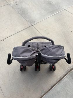 Dream On Me Volgo Side-by-Side Twin Umbrella Toddler Stroller, Grey