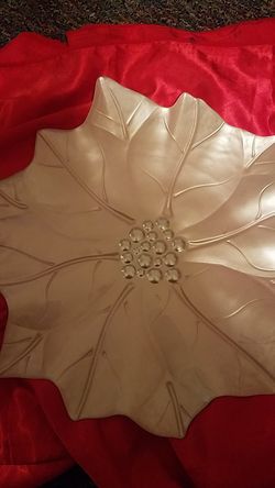 Hermoso Plato de noche buena blaco.