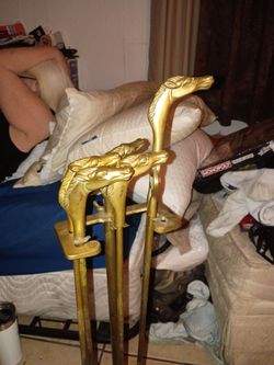 Equestrian Hotsehead fireplace tools