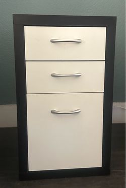 Black and White 3-Drawer Small Dresser or Nightstand