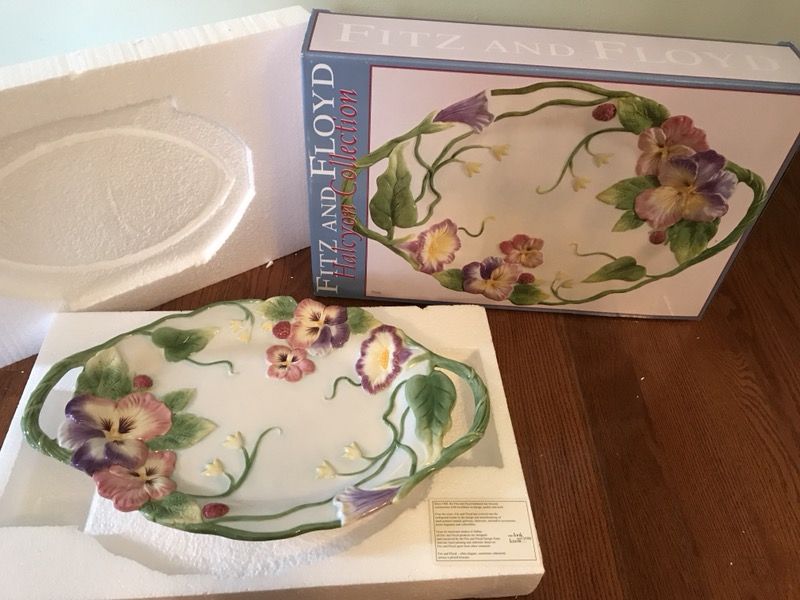 Fitz and Floyd platter decorative plate Halcyon Collection including original box