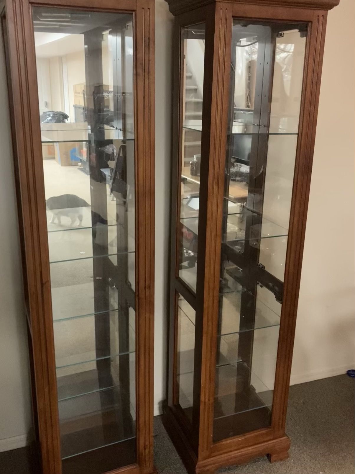 Cherry Curio Lighted Cabinets (2)