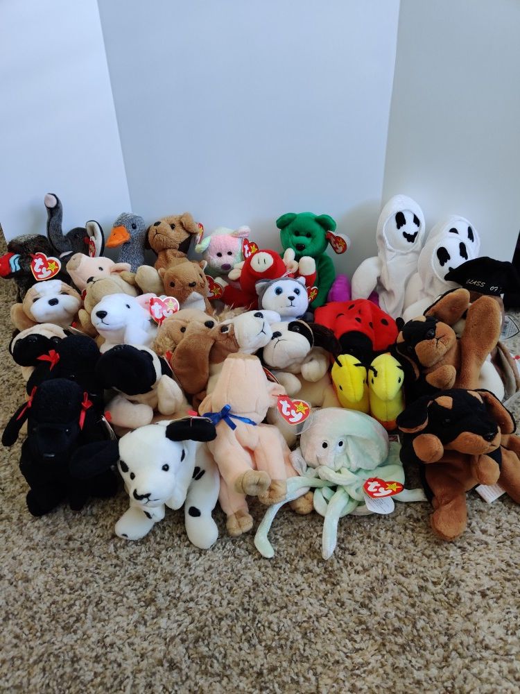 36 Beanie Baby Collection including 1 Princess Diana and 3 Erin the Bear