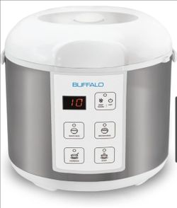 Buffalo Stainless Steel Rice Cooker 5 Cup Non Toxic Electric Cooker NEW