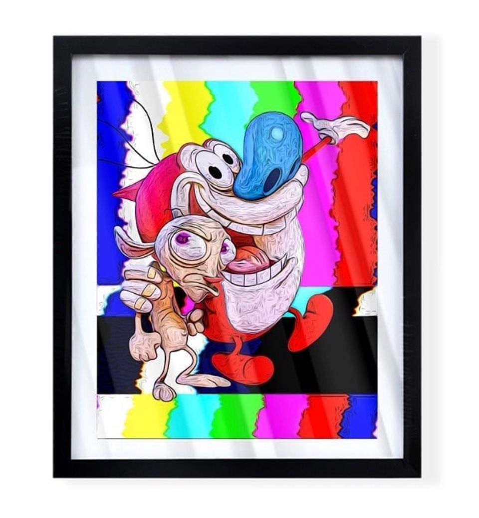 Stimpy Computer Frame Ren and stimpy custom art piece on black Frame for Sale in Anaheim, CA ...