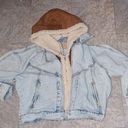 Blank NYC Woman's Denim Jacket With Suede Snd Wool 
