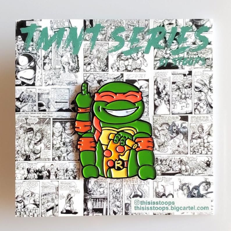 TMNT Ninja Turtles Enamel Pin Set Raphael Lucky Cat Pin