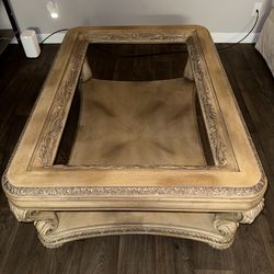 Ornate Glass Top Coffee Table