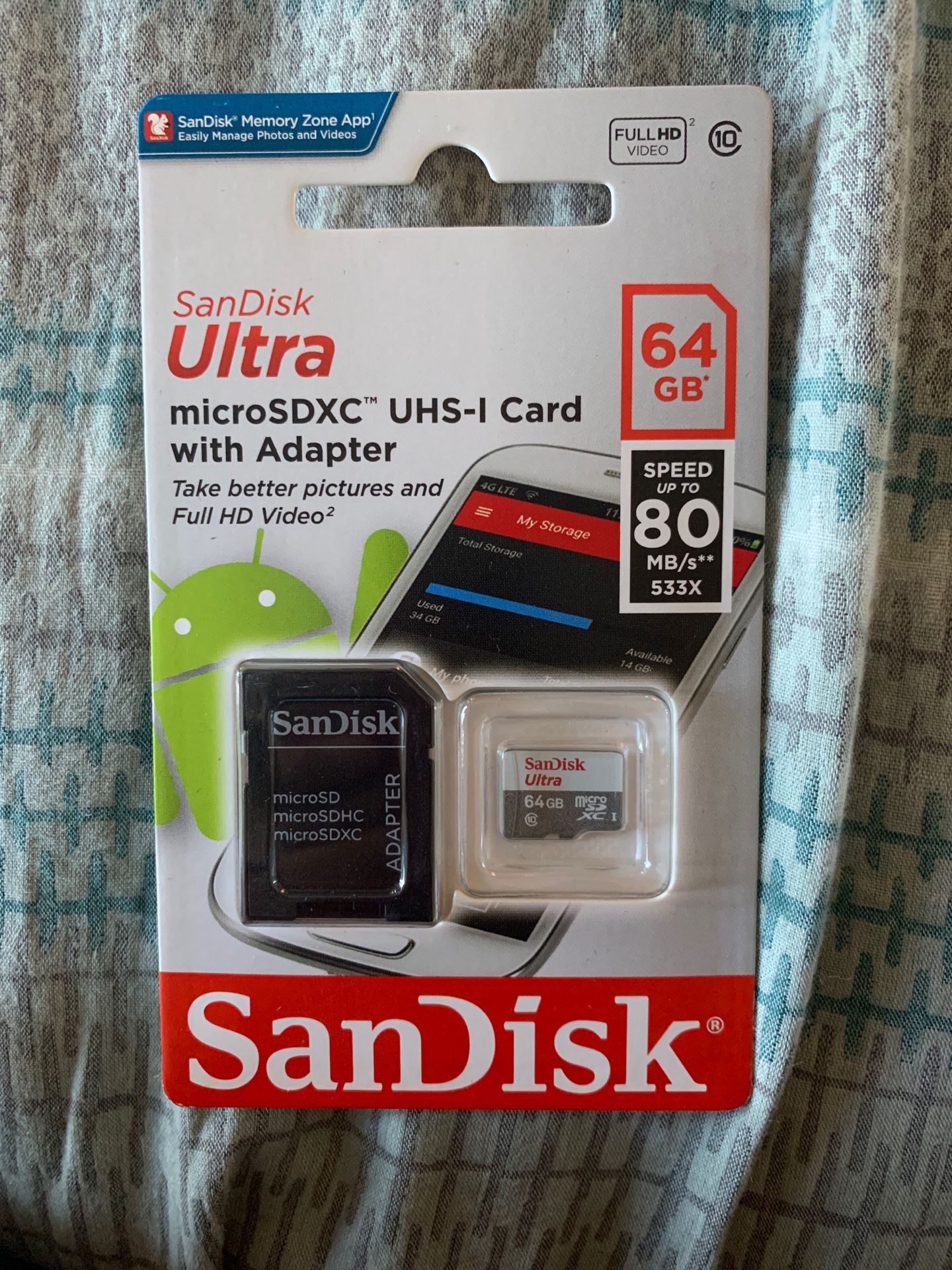 SanDisk Ultra micro SDXC UHS-I Card with Adapter 64GB