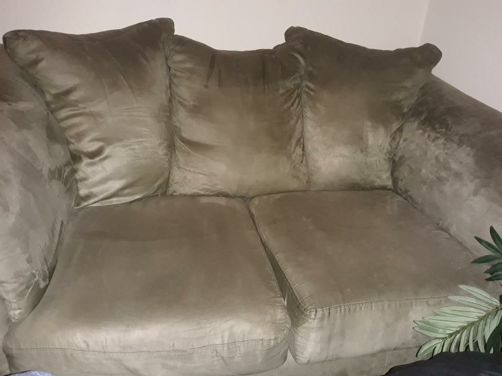 Sage love seat and couch