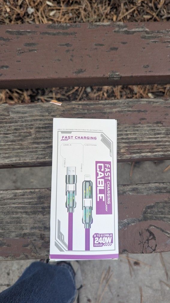 Purple 240w 4 in 1 Charging Cable
