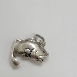 James Avery 3D silver Catch Fish Charm - Stamp worn out