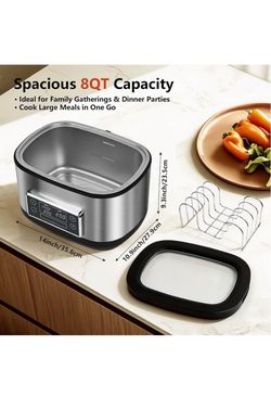 Sous Vide Machine 8 Quart, 3D Water Circulation, All-in-One Design