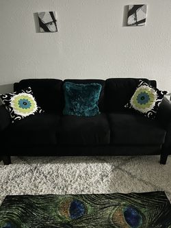 Black Micro Suede Sofa
