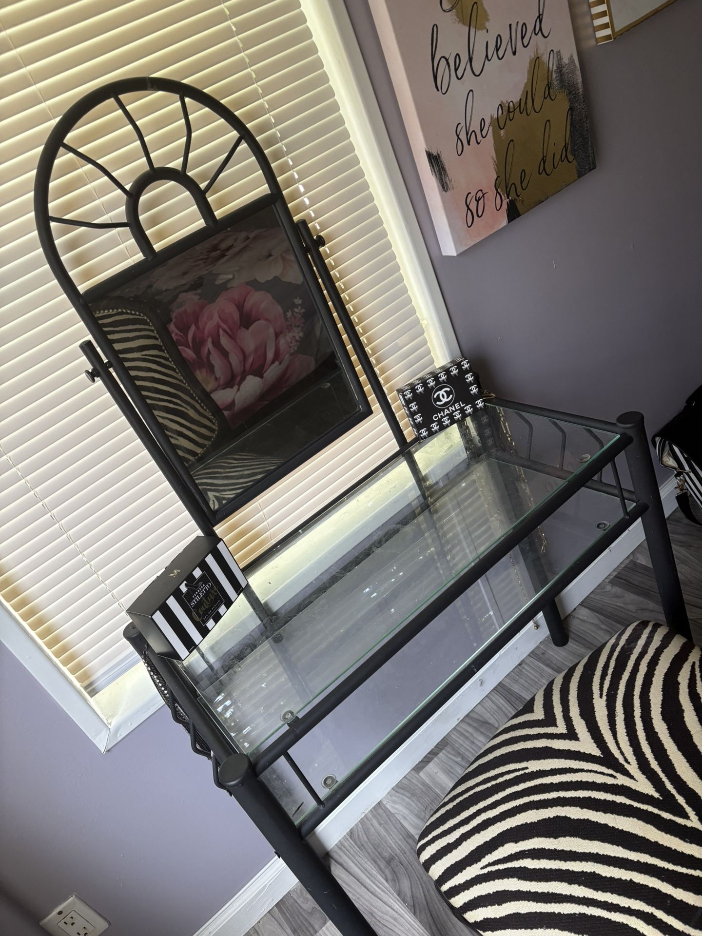 Vanity With Mirror And Chair