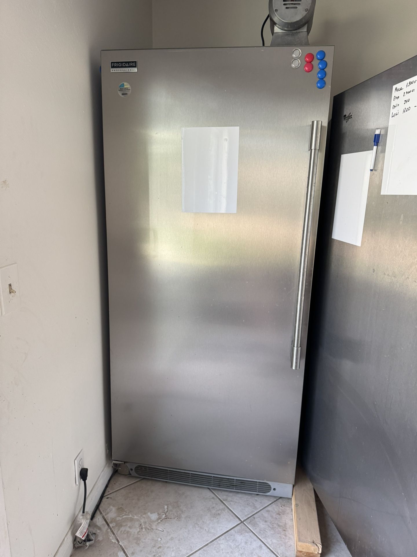 Upright Freezer And Refrigerator Silver Professional