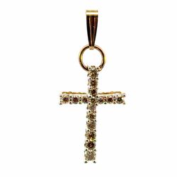Woman’s Ladies 10k Yellow Gold Diamond Cross Pendant for Necklace GP3113080