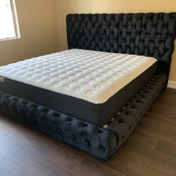 New In Box King Bed Frame With Mattress (Read Description Below)