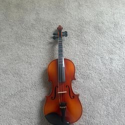 PHOENIX Violin 4/4 Full Size Set, Fiddle Solid Wood with Ironwood Octagonal Bow & Rosewood Bow Extra strings & Bridge, 2 Rosins, Tuner, Mute, Case (Eu