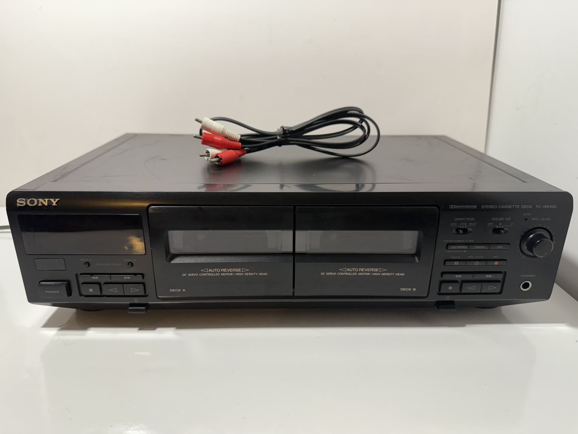 Sony TC-WE405 Stereo Cassette Tape Deck Player Recorder W/ RCA Cables