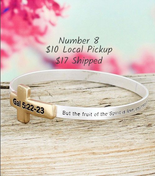 New in Package Galatians 5:22-23 Bible Verse Silver/Gold Tone Bangle Bracelet Inspirational Christian