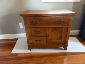 Antique Oak Dresser with Brass Hardware