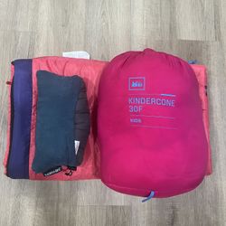 REI & Coleman sleeping Bag + Thermarest Pillow